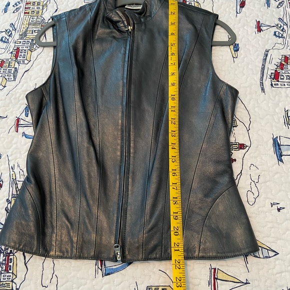 Like New Tadashi Pewter Genuine Leather Vest - Picture 8 of 9